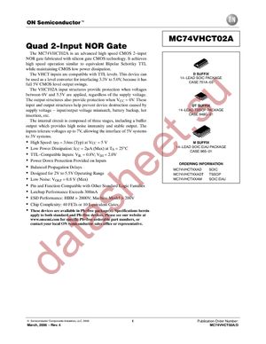 MC74VHCT02ADR2 datasheet  